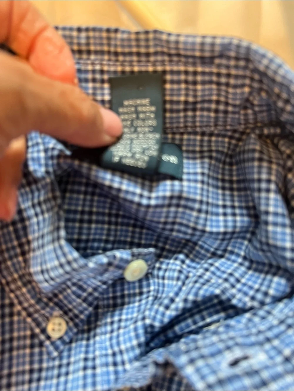 Ralph Lauren Boys Large 14-16 Blue Plaid Button Down Long Sleeve Cotton Shirt